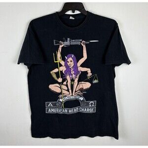 Vintage Y2K Graphic T-Shirt / Black / Size XL